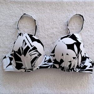 VENUS Cabana Night Black and White Push Up Bikini Top, Size D